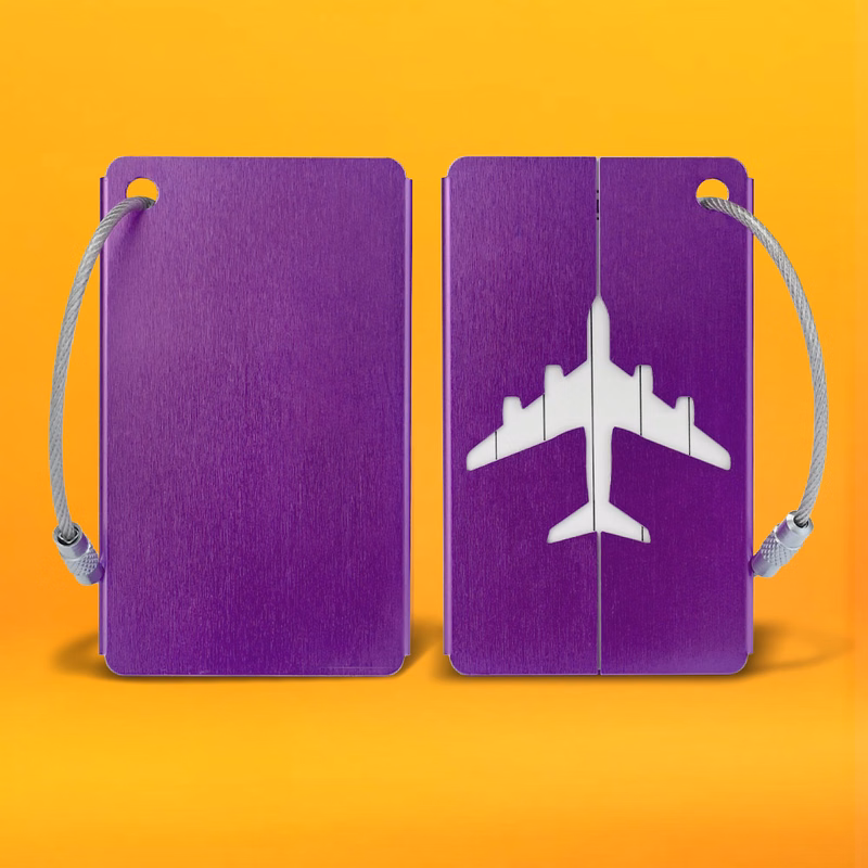 Aluminum Luggage Tags Card Holders with Stainless Steel Loops