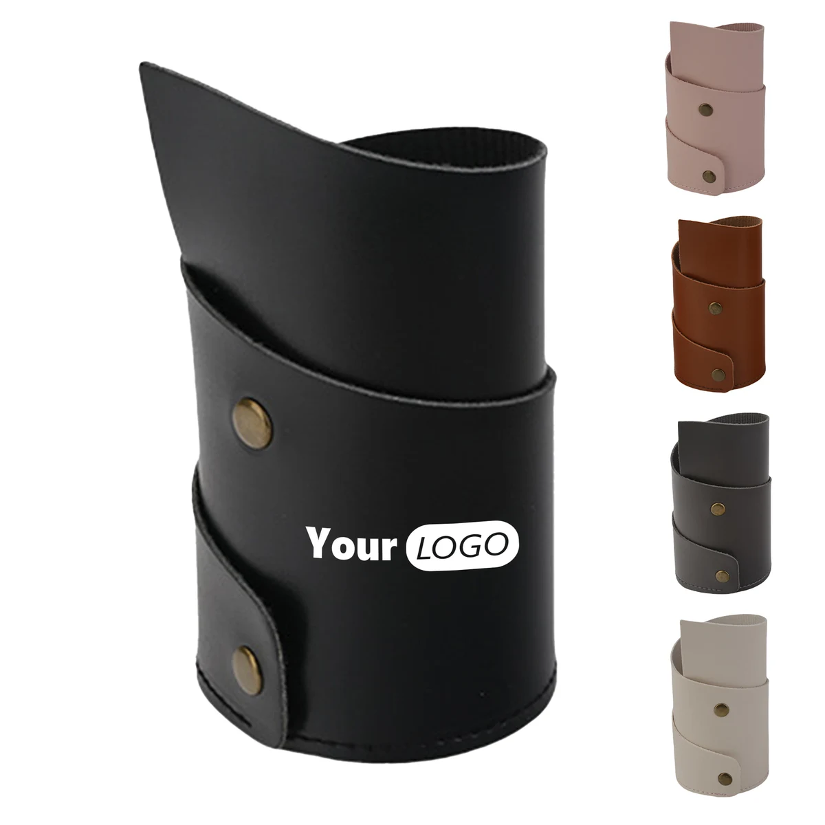 Snap Closure PU Leather Pen Holder 1