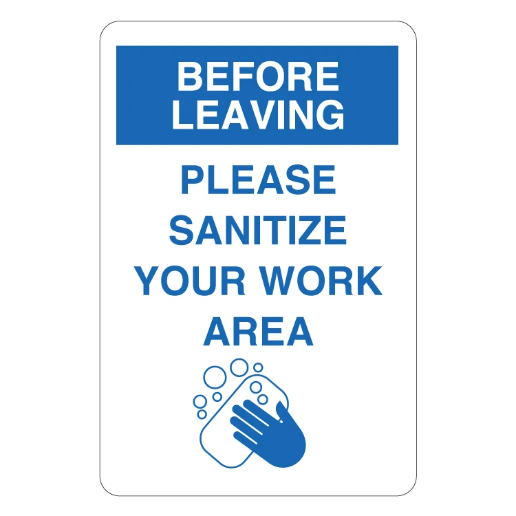 Please Sanitize Work Station Wall Sign 1