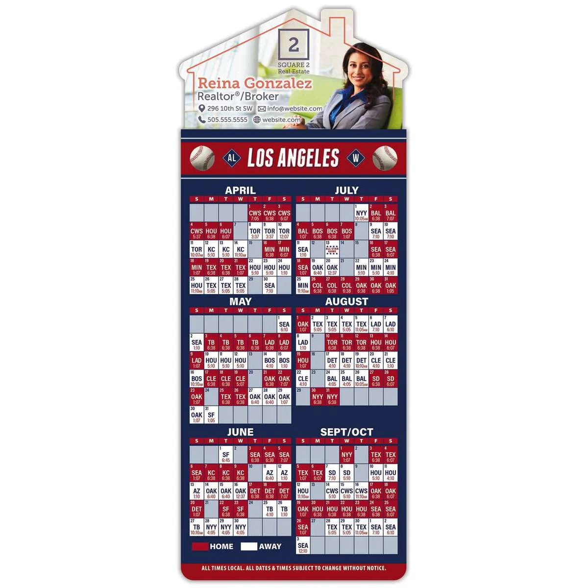 Magna-Card House Shape Magnet - Baseball Schedules (3.5 x 9) 1