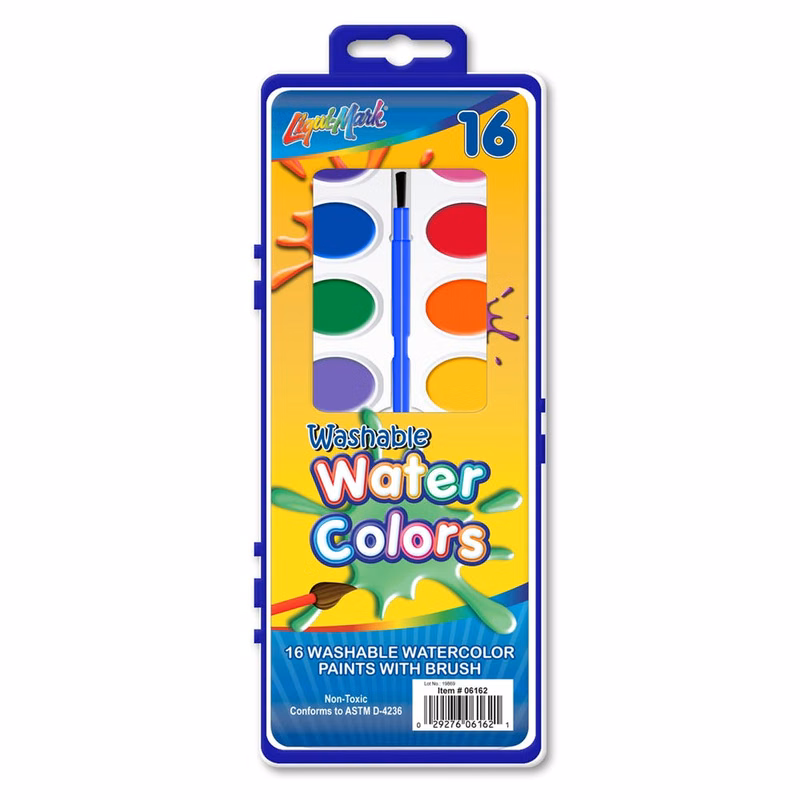 Watercolor Paint Sets - 16 Colors Washable