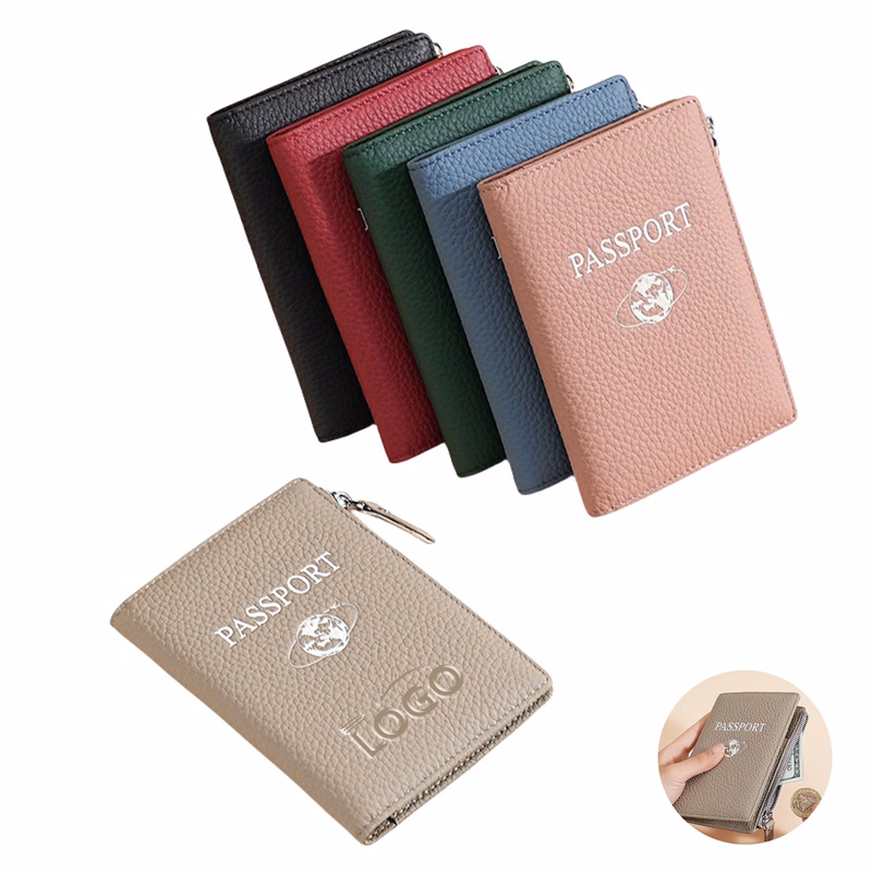 RFID Cowhide Leather Passport Case
