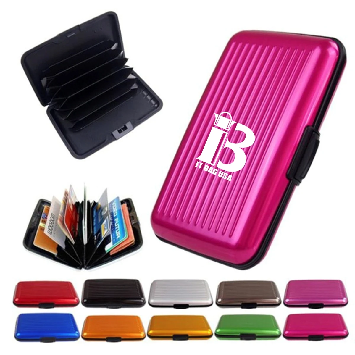RFID-Blocking Aluminum Colorful Wallet Credit Cards Holder 1