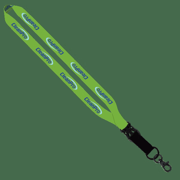3/4" Dye-Sublimated Lanyard w/ Slide Buckle Release, Split-Ring & Lobster C