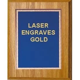 5" x 7" Oak Finish Plaque with a Blue Florentine Plate 1