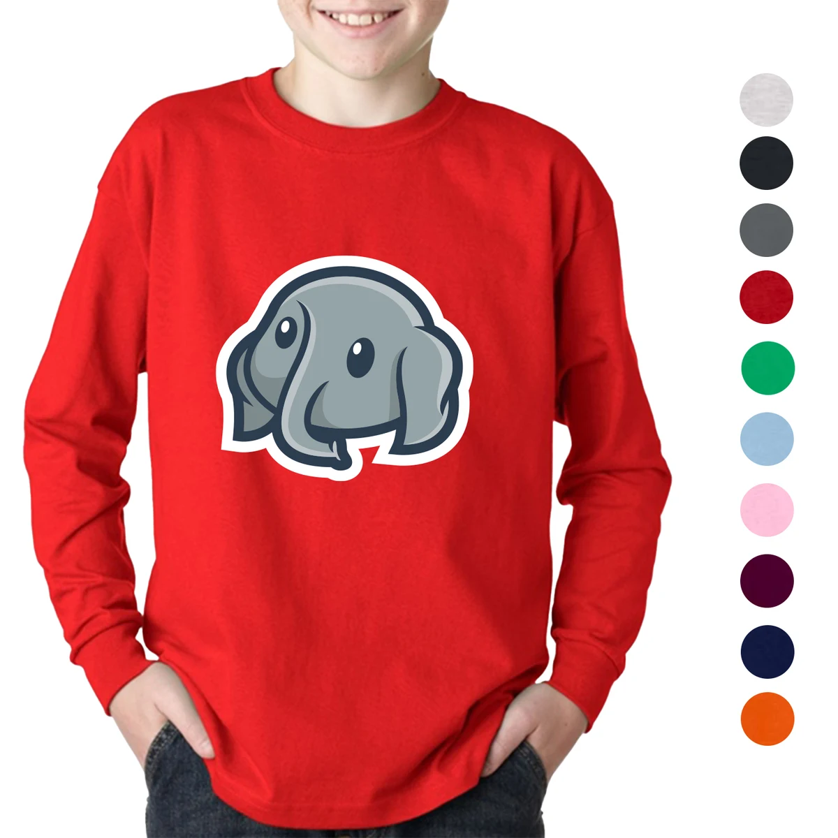 Youth Long Sleeve Winter T-Shirt 6.1 oz Boys Sweatshirt 1