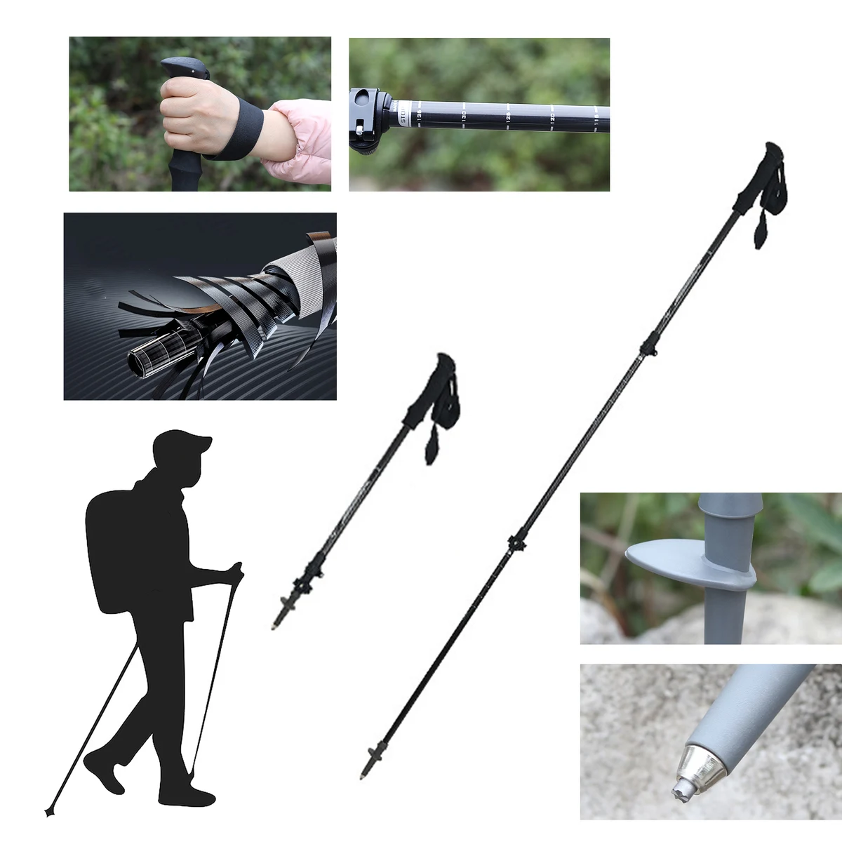 Lightweight Carbon Fiber Trekking Pole With Ergonomic Grip 1