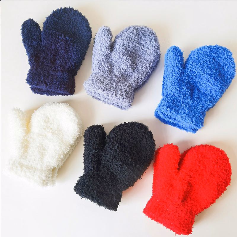 Fluffy Stretchy Warm Gloves For Kids