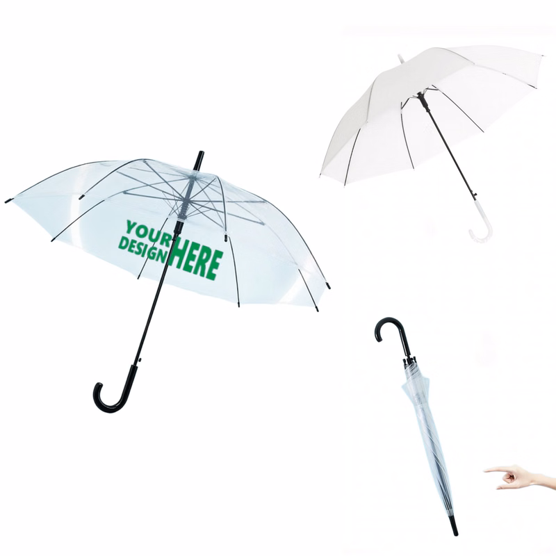 Clear Auto Open Close Umbrella