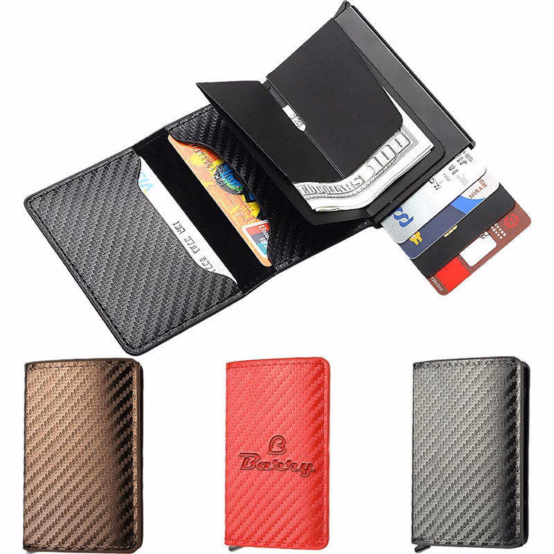 RFID Carbon Fiber PU Leather Wallet