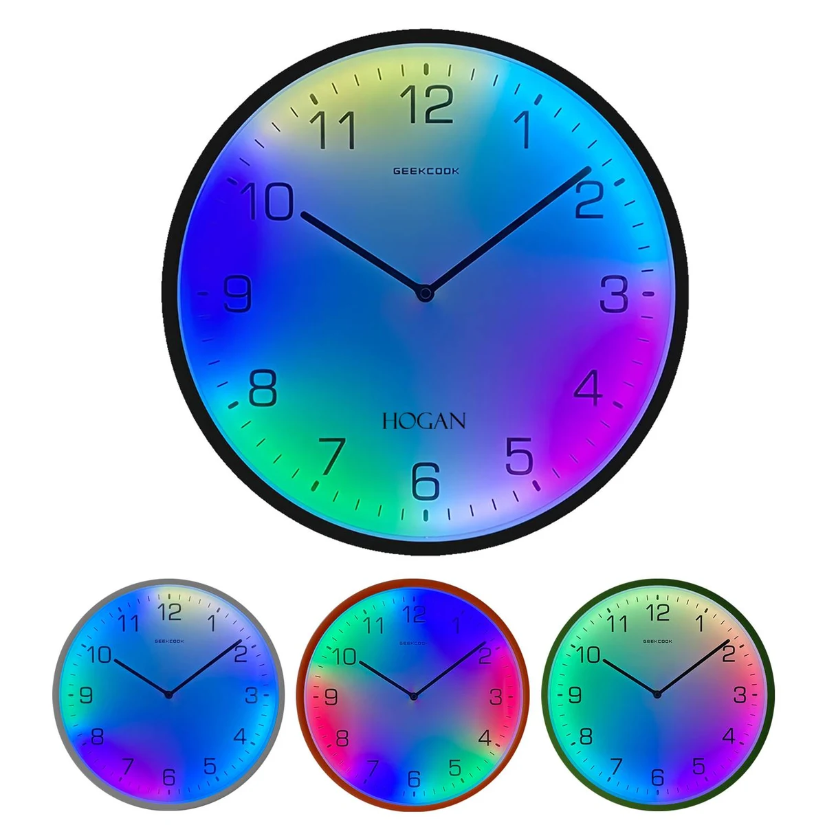 LED dynamic color silent voice-activated wall clock 1