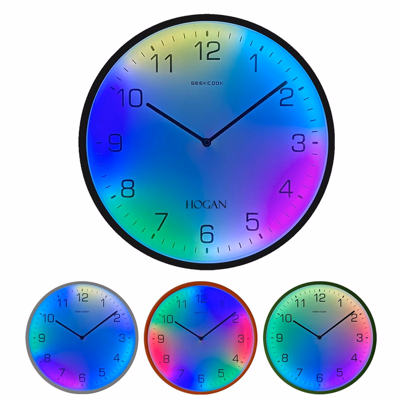 LED dynamic color silent voice-activated wall clock