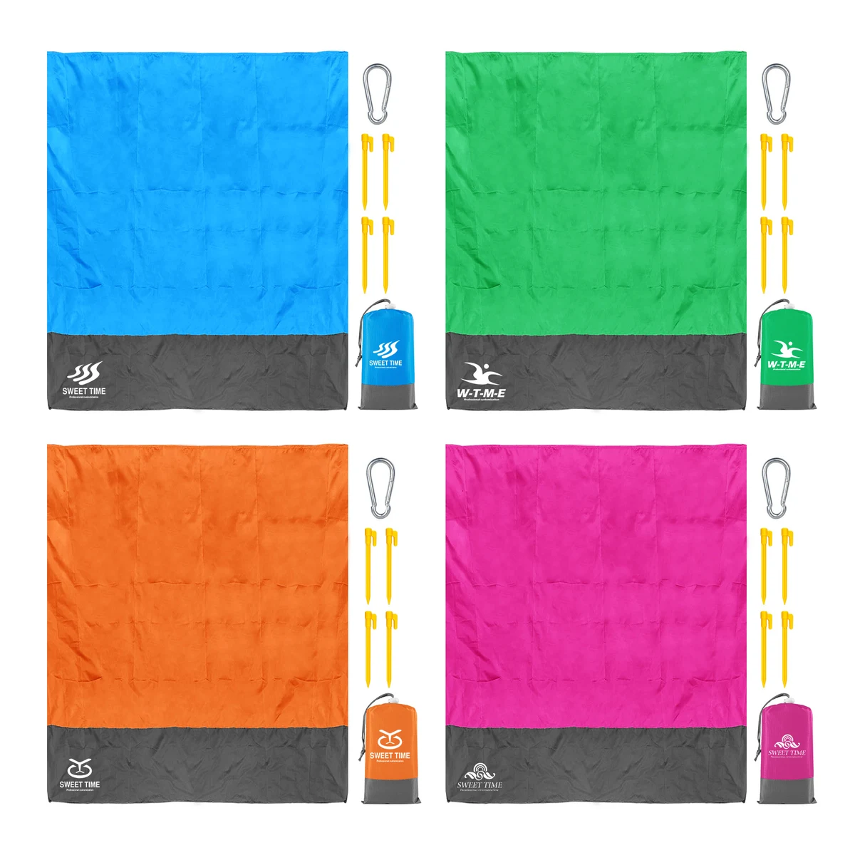 Two-Tune Waterproof Foldable Beach Blanket With Carry Bag 1
