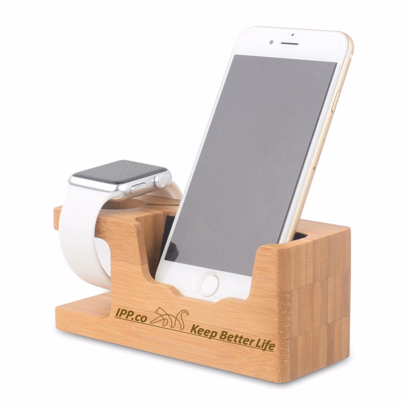 Bamboo Wood Charging Holder for Watch Phone