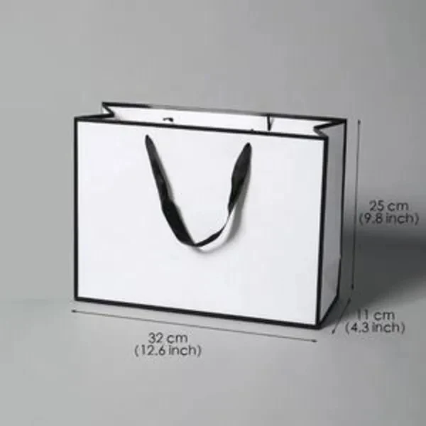 Ivory Board Disposable Shopping Bag with Black Border 1