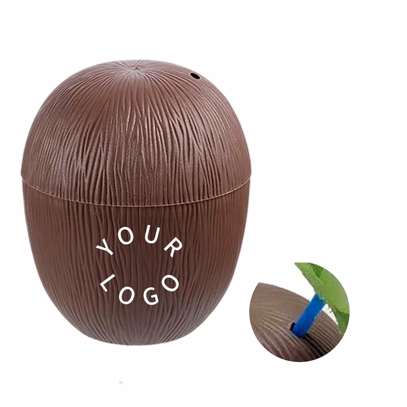 Colorful Coconut Cup with Straw for Summer Parties