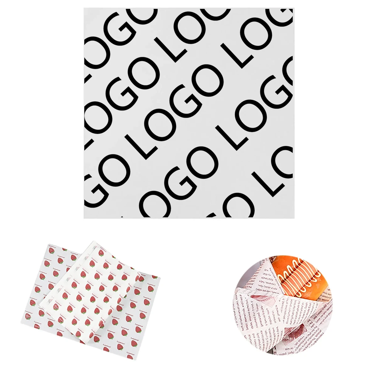 12" x 12" White Grease-Resistant Food-Safe Wrap Paper 1