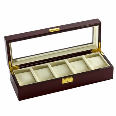 Cherry See Through 5 Watch Case - Clear Top