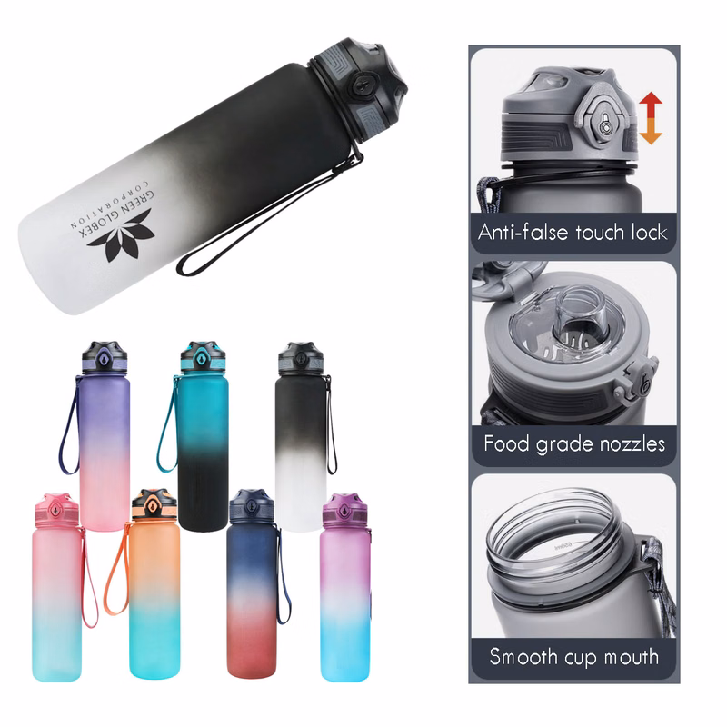 32Oz Portable Gradient Color BPA Free Tritan Drinking Water Bottle