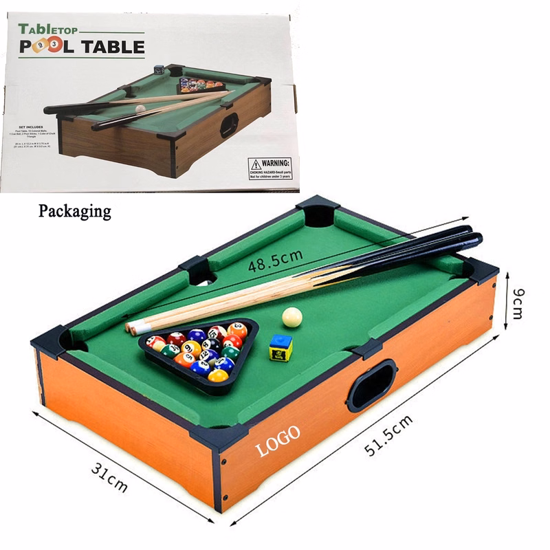 Wooden Mini Table Top Pool  with 15 Colored Balls