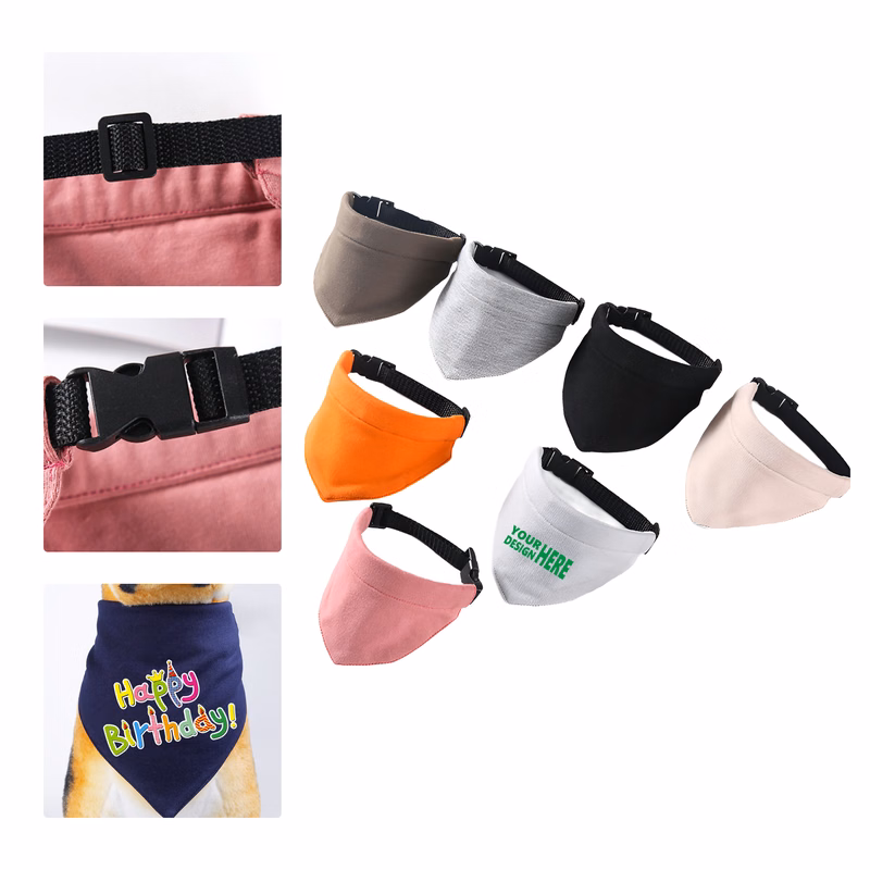 MOQ 50 Adjustable Pet Bandana Collar Scarf Bib