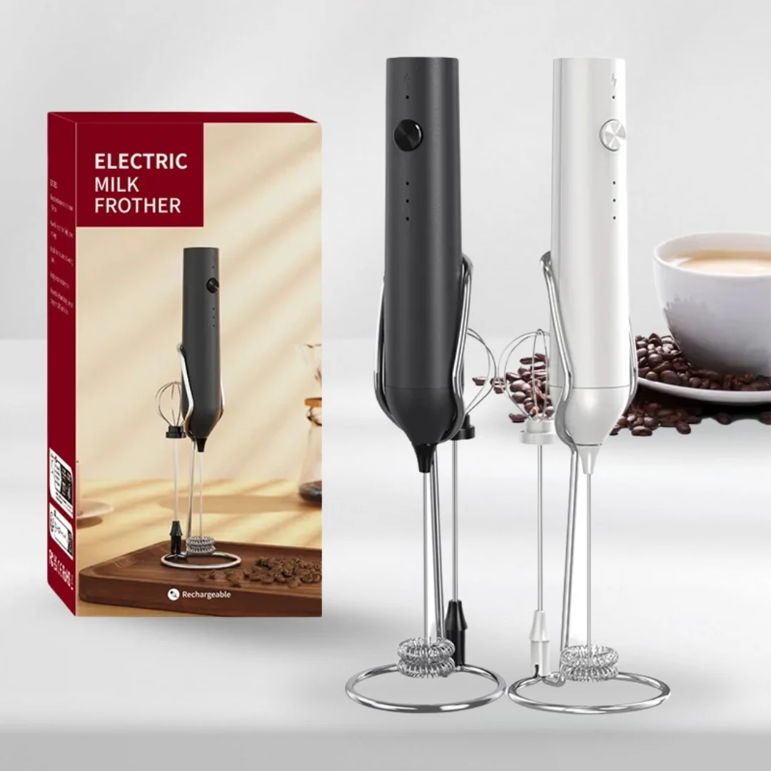 CafePro Electric Milk Frother – Rechargeable with 3 Speed Settings 1