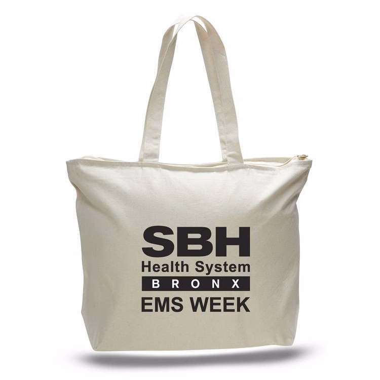 Colored Canvas Zipper Tote Bag w/ Squared Bottom