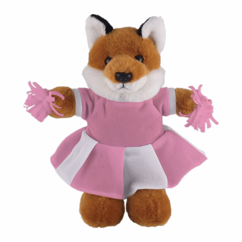 Soft Plush Stuffed Fox with Cheerleader Outfit
