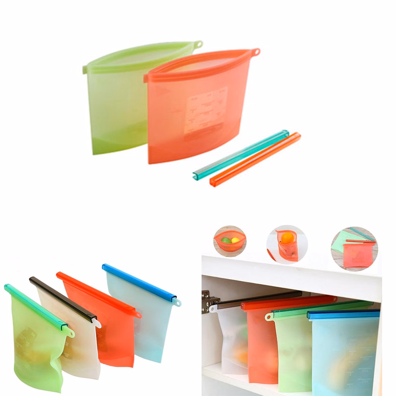 34oz Silicone Food Freezer/Storage Bag with Zip Seal