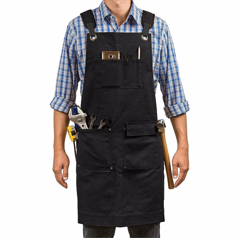 Canvas Woodworking Aprons with pockets