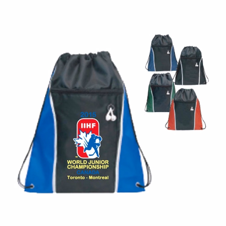 Drawstring w/iPod Outlet and Zipper Front Pocket
