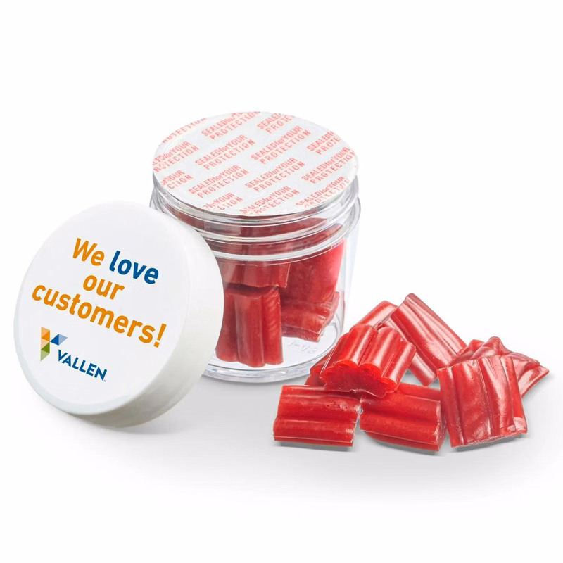 1 OZ JAR OF MINI STRAWBERRY LICORICE BITES