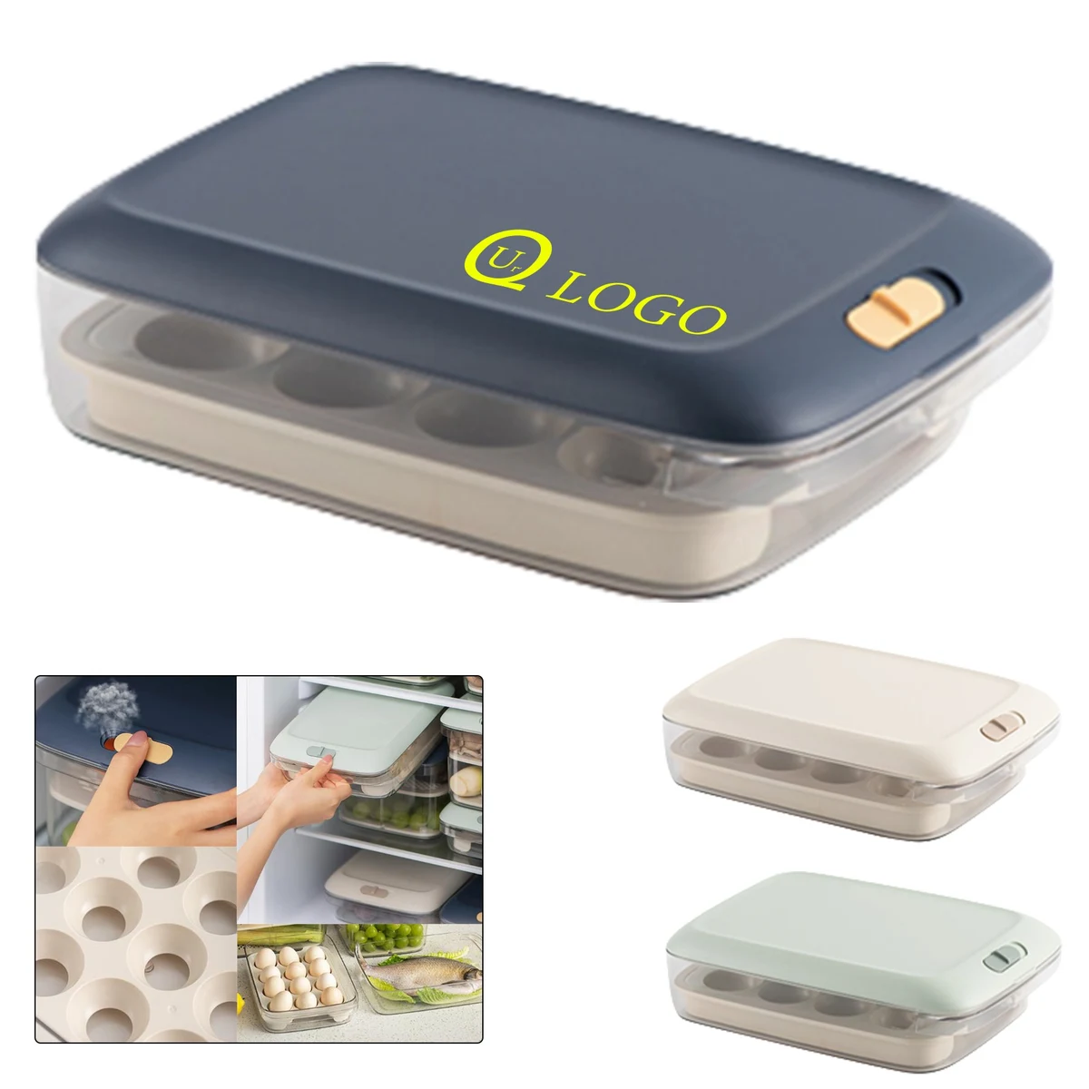 Refrigerator Storage Containers W/Egg Tray 1