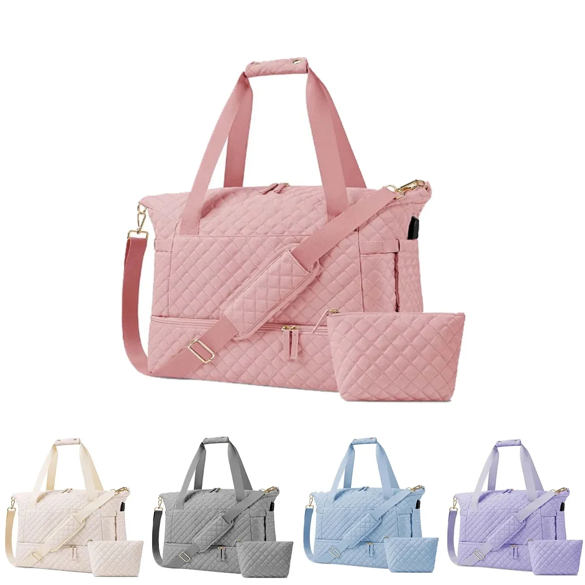 Large Duffle Gym Bag with Yoga Mat Buckle for Women 1