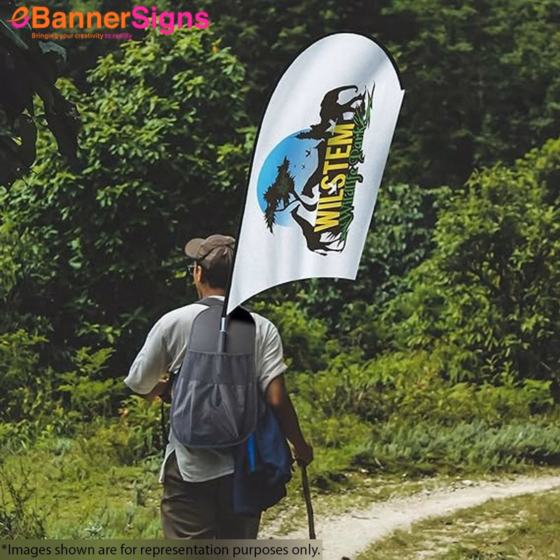 U Shape Backpack Flag (Graphics + Hardware)
