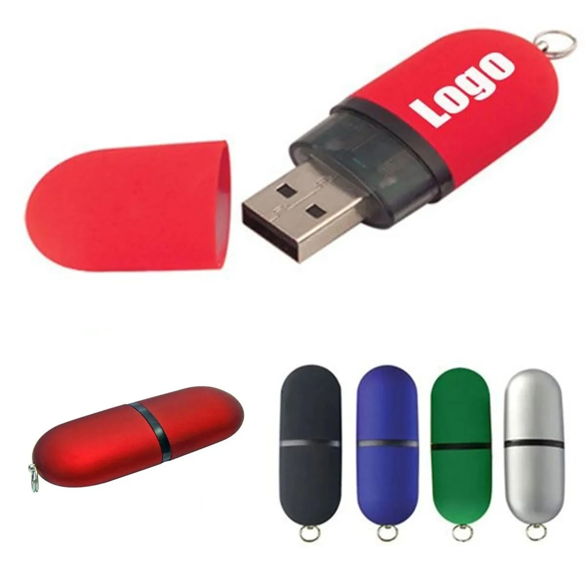 2Gb Lipstick USB Flash Drive With Key Chains 1