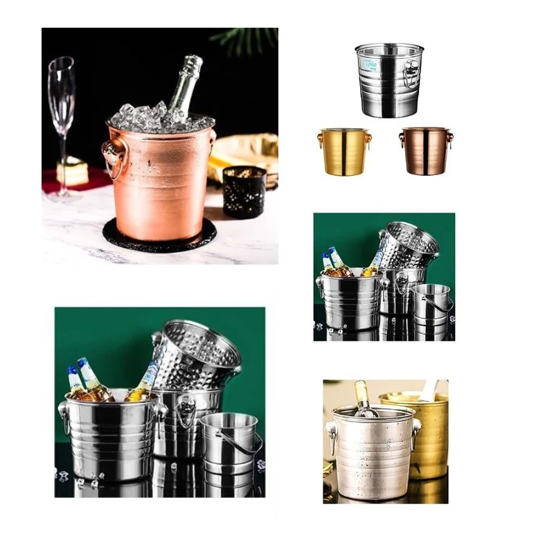 5L Stainless Steel Insulated Ice Buckets With Handles 1