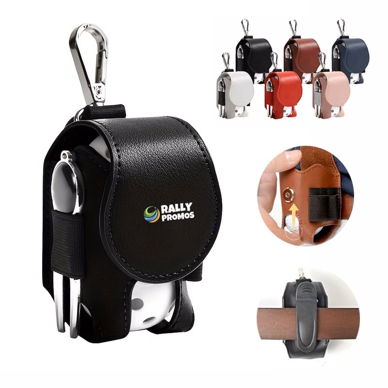 PU Leather Mini Golf Ball Pouch Bag
