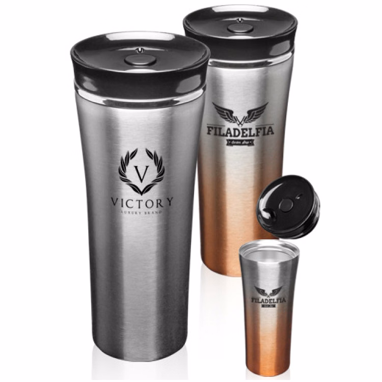 16 oz. Two Tone Stainless Steel Travel Mug - BPA Free