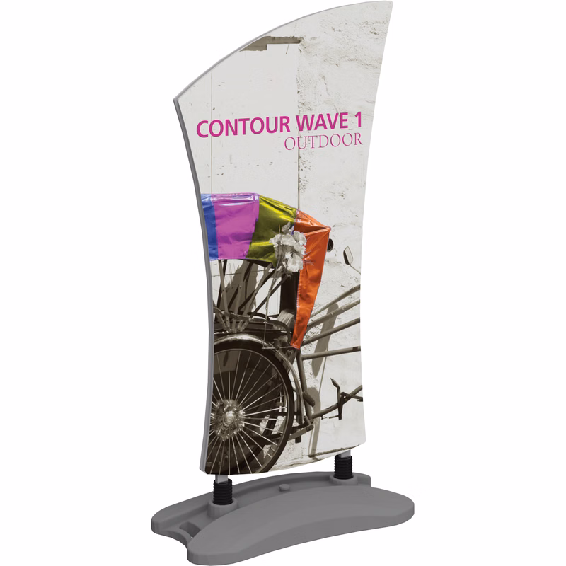 Contour Double-Sided Outdoor Sign Wave 1 w/Fillable Base