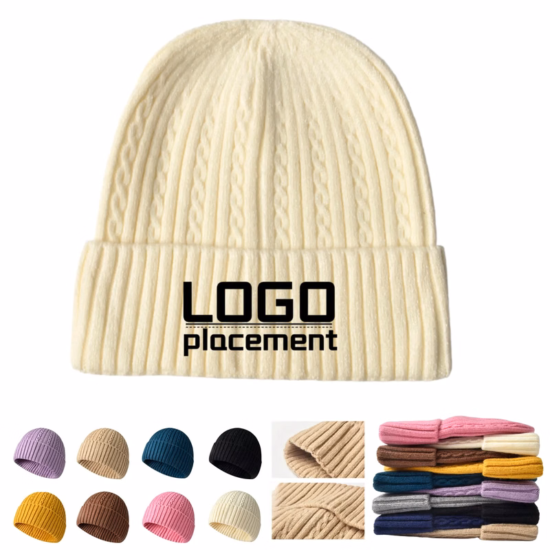 Winter Casual Solid Color Knitted Beanie Hat