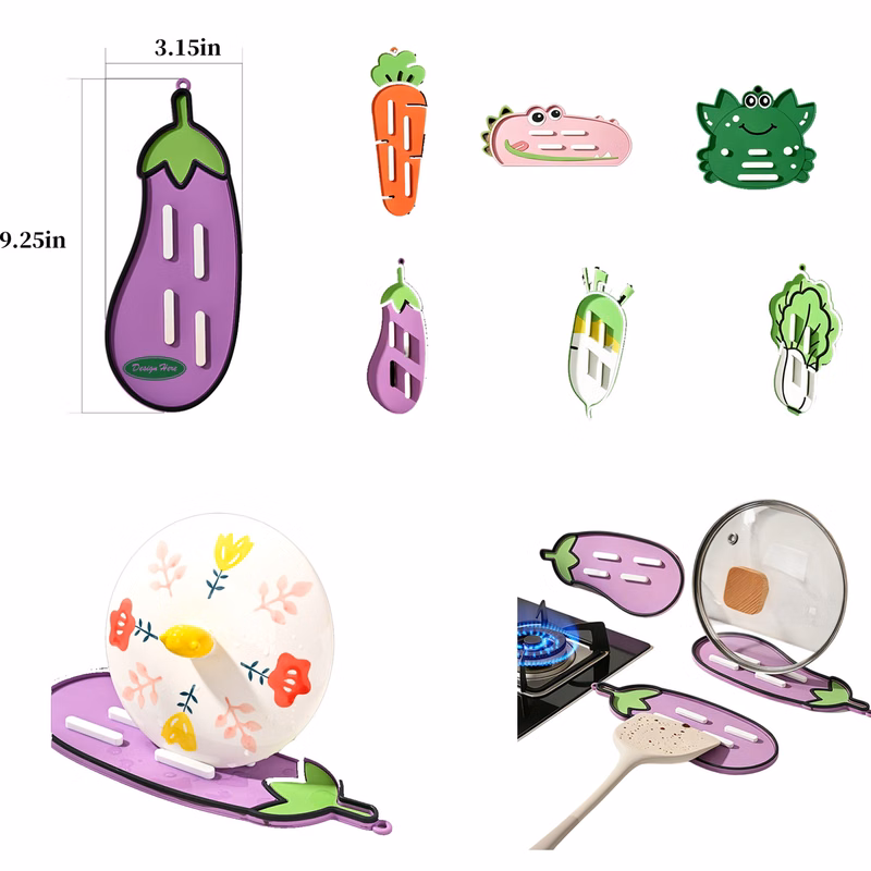 Kitchen Silicone Pot Lid & Chopping Board Holder