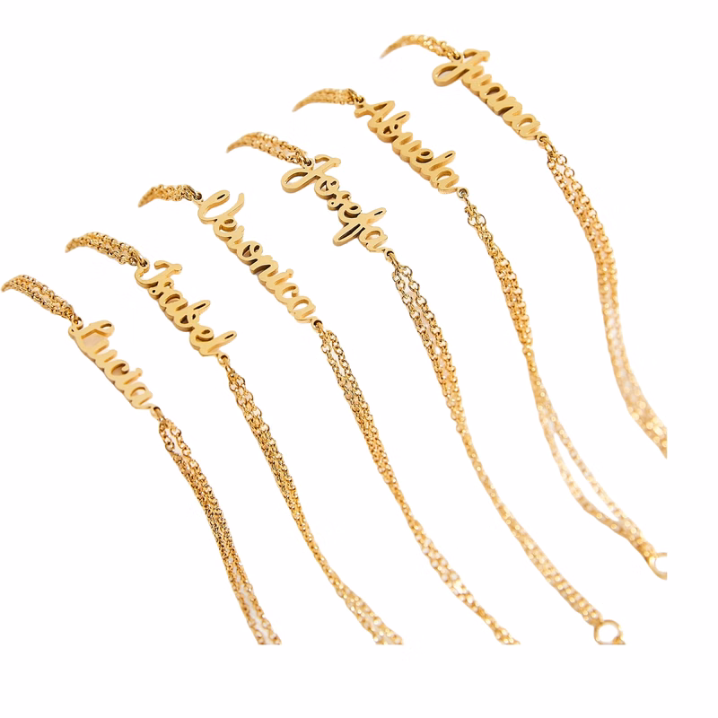Gold Plated Stainless Steel Letter Bractlet Jewelry MOQ60