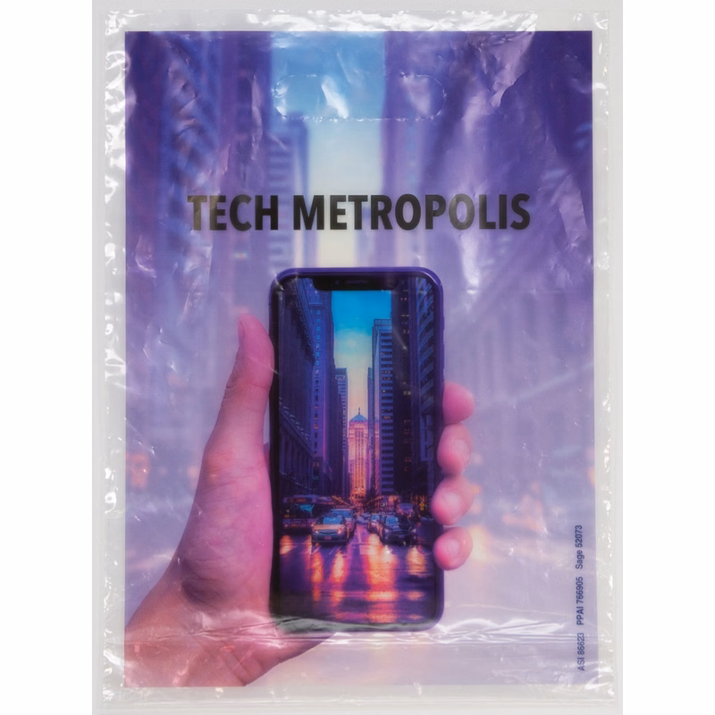 Digital Full Color 1-Sided Clear Plastic Bags with Gusset (9" x 12" x 2")