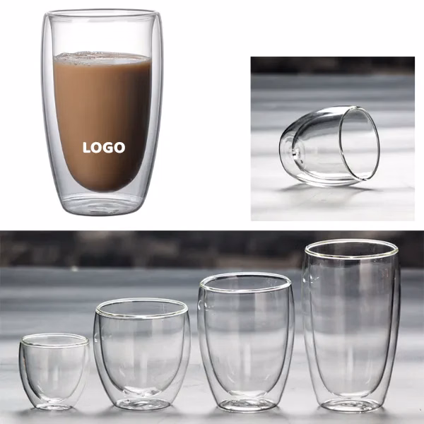 Double Wall Insulated Borosilicate Glass Cups 100/250/350/45