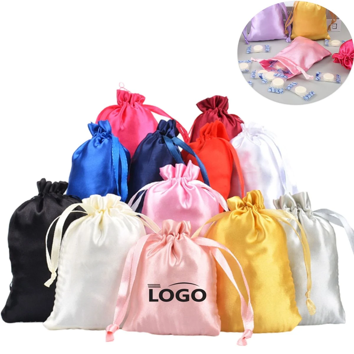Simulated Silk Drawstring Bag 1
