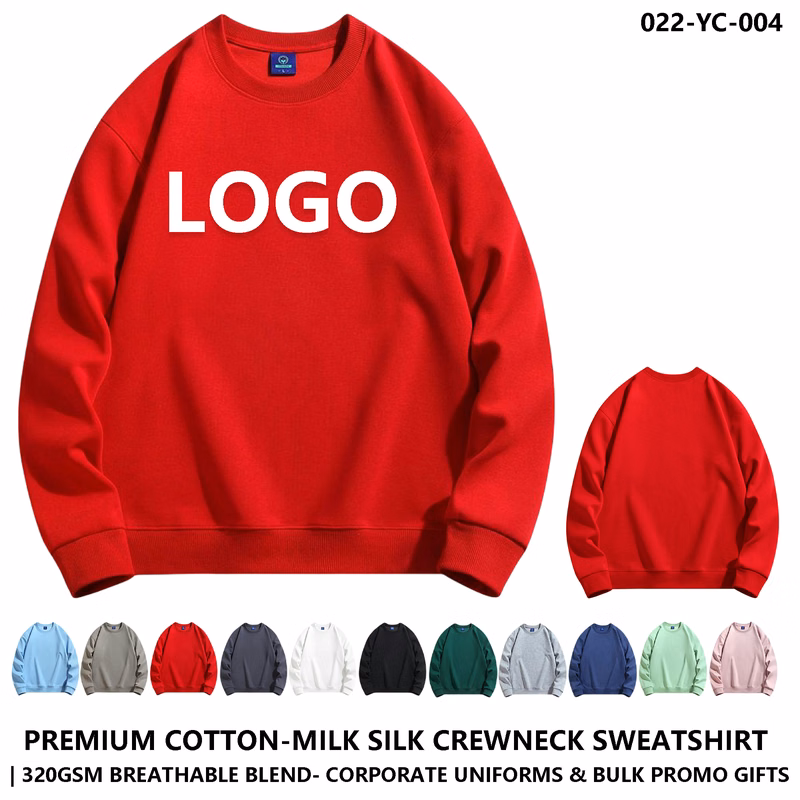 Unisex Custom Logo Cotton Milk Silk Crewneck