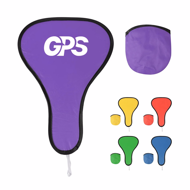 Foldable Nylon Hand Fan W/ Pouch
