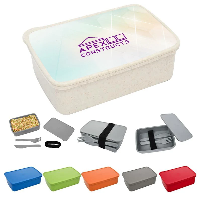 Lunch Set With Utensils & Full Color Lid 1