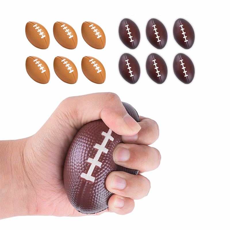 3.5"x2.3" PU foam (polyurethane) rugby squeeze ball.